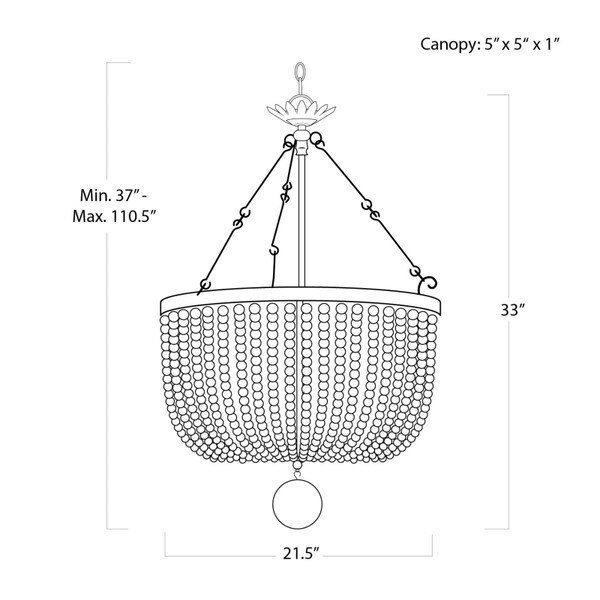 Fabian Wood Bead Chandelier